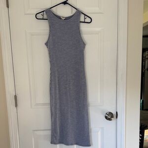 Striped Blue Sleeveless Dress